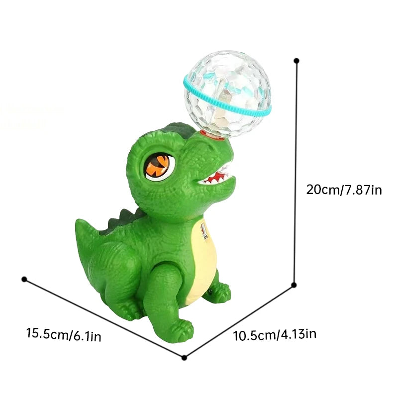 Electric Dinosaur Top Ball Toy for Babies - 360° Rotation Colorful Lights Dynamic Music Cute Fun Gift
