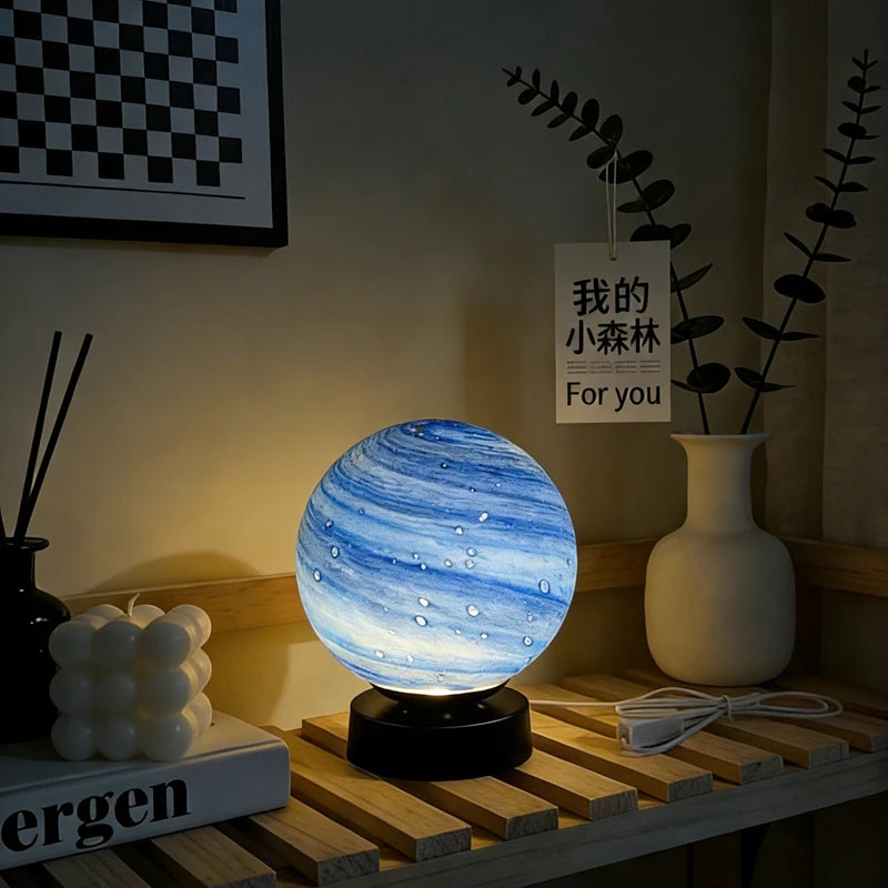 Planet Table Lamp Star Curtain Astra Creative Starry Sky Moon Planet Table Lamp Couple Bedroom Bedside Romantic Ambient Lamp