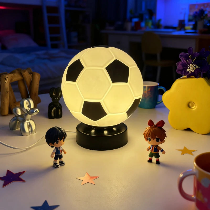 Bauhaus Football LED Table Lamp High-End Creative Ins Style Bauhaus Football Lamp Youth Bedroom Dorm Show Flat Kids Sleep Decor
