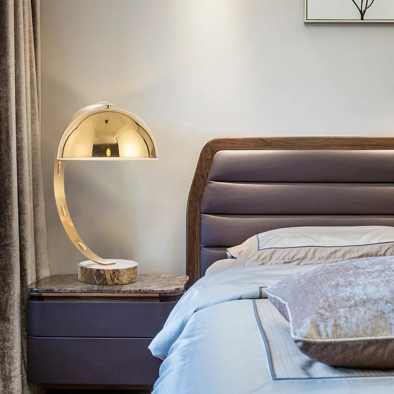 American hardware electroplated marble base desk lamp living room modern study creative model room