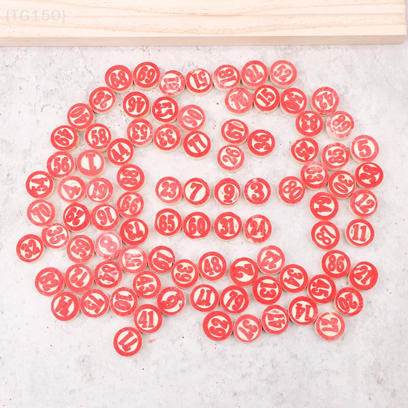 90pcs Deluxe Wooden Replacement Plates For Bingo Lotto Numbers Game, Ideal Gift For Friends Family