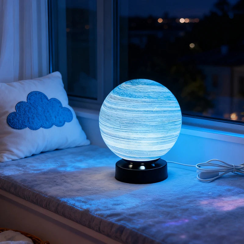 Planet Table Lamp Star Curtain Astra Creative Starry Sky Moon Planet Table Lamp Couple Bedroom Bedside Romantic Ambient Lamp