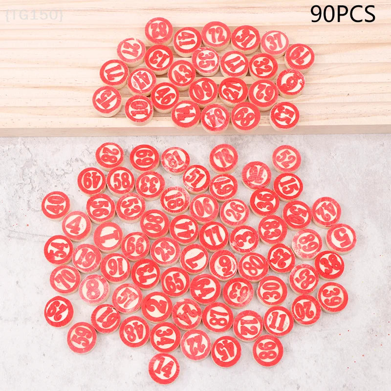 90pcs Deluxe Wooden Replacement Plates For Bingo Lotto Numbers Game, Ideal Gift For Friends Family